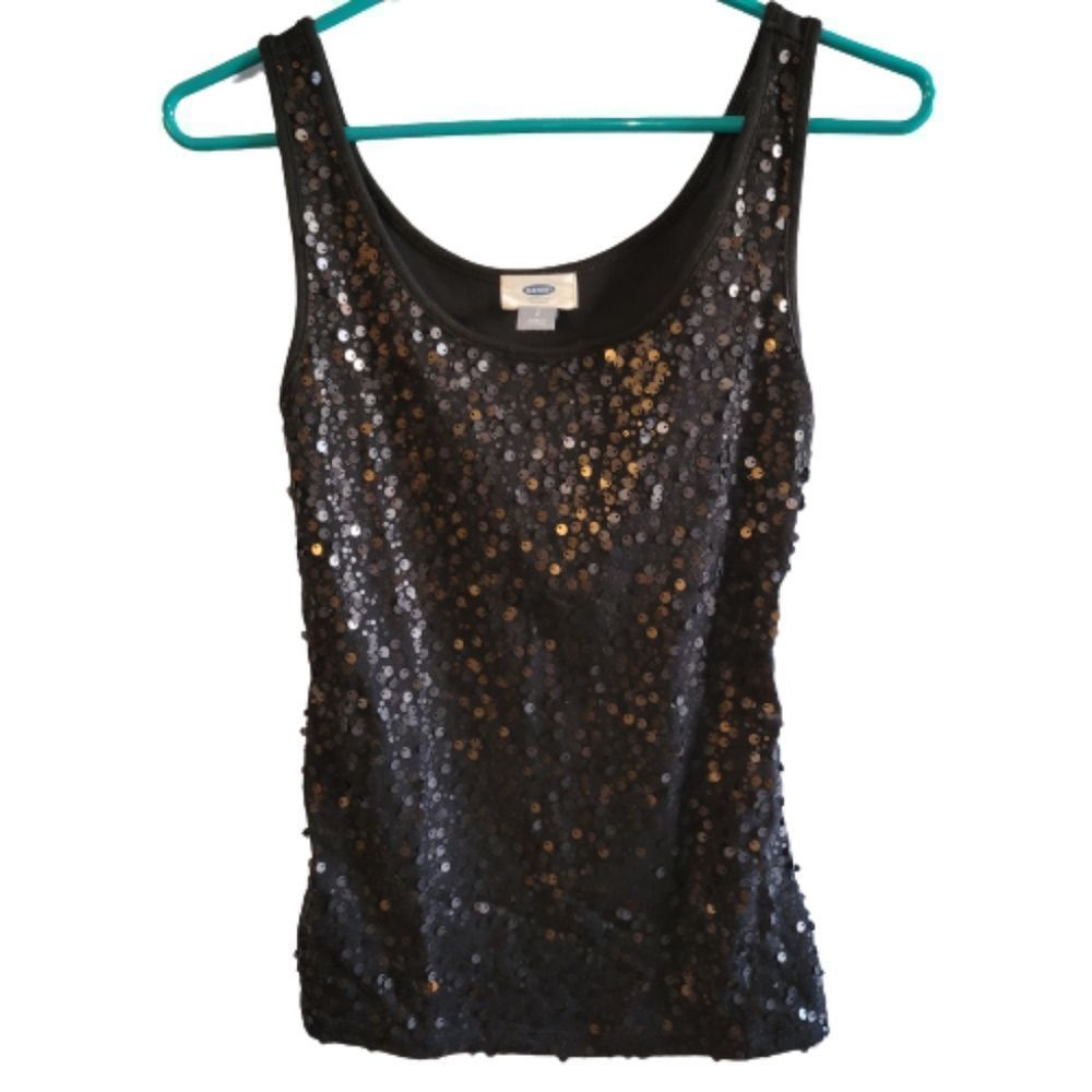 Old Navy Black sequined tank top
